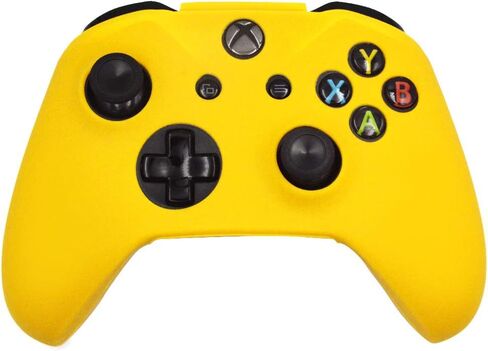 FOTTCZ Anti-Slip Soft Silicone Cover Skin Set for Microsoft Xbox One Controller which 1pcs Yellow Controller Skin + 8pcs Thumb Grip Caps in Saudi Arabia