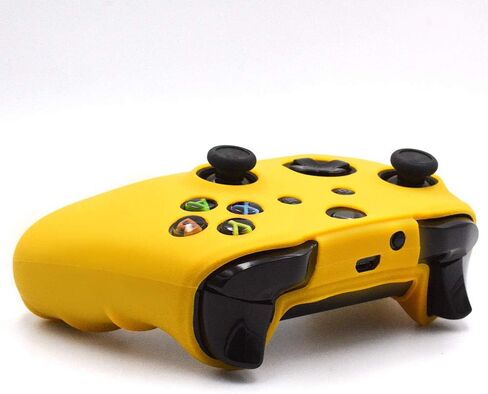 FOTTCZ Anti-Slip Soft Silicone Cover Skin Set for Microsoft Xbox One Controller which 1pcs Yellow Controller Skin + 8pcs Thumb Grip Caps in Saudi Arabia