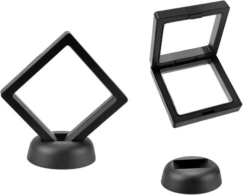 إطار عرض العملات المعدنية، 3 قطع من رقائق العملات المعدنية، حامل عرض، إطارات عائمة ثلاثية الأبعاد، حافظة عرض للعملات المعدنية لعرض عينات ميداليات بيرلز، عملة التحدي (أبيض 3 قطع) in Kuwait