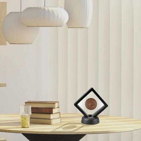 إطار عرض العملات المعدنية، 3 قطع من رقائق العملات المعدنية، حامل عرض، إطارات عائمة ثلاثية الأبعاد، حافظة عرض للعملات المعدنية لعرض عينات ميداليات بيرلز، عملة التحدي (أبيض 3 قطع) in Kuwait