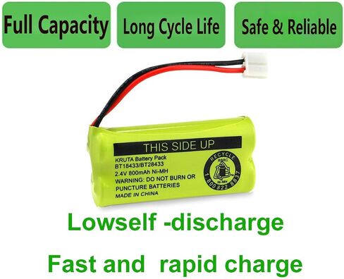 BT18433/BT28433 BT184342 BT284342 BT1011 BT-1011 800mAh 2.4V Replacement Cordless Phone Battery Compatible with CS6209 CS6219 CS6229 DS6151 89-1330-01-00 CPH-515D in Kuwait