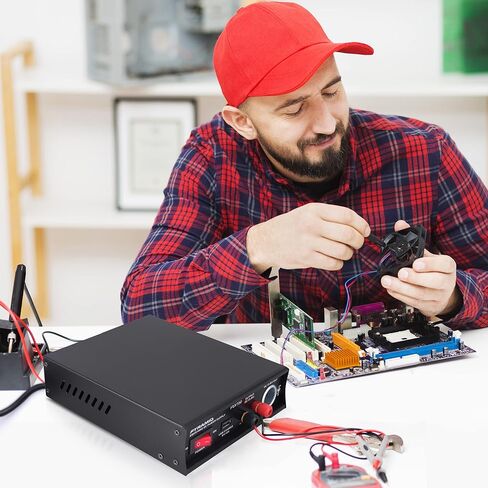 Pyramid-PSV150 Desktop Bench Power Supply, AC-to-DC Power Converter with USB Charge and Vehicle Cigarette Lighter Socket (12 Amp) - Black in Kuwait