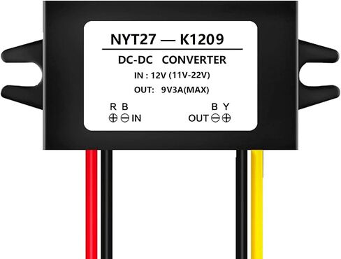 NOYITO DC إلى DC 3.3V 2A 3A محول باك وحدة 12V 16V 8V-22V باك إلى 3.3V 3A ماكس محول الطاقة IP67 مقاوم للماء مع ارتفاع درجة الحرارة الزائدة حماية الجهد المنخفض للدائرة القصيرة (3.3V 3A، أسود) in Kuwait