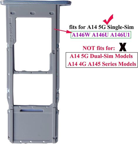 ubrokeifixit Galaxy A14 5G A146U1 Micro SD Card Tray، فتحة واحدة لبطاقة Sim واحدة بديلة لهاتف Samsung Galaxy A14 5G A146U1 A146W A146U 6.6 بوصة 2023 (A146U-أسود) in Saudi Arabia