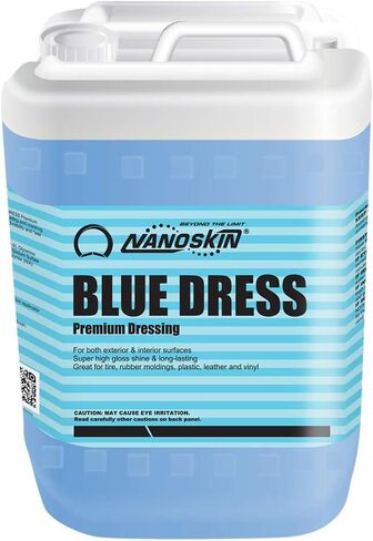 Nanoskin BLUE DRESS Premium Dressing - Sprayable Interior & Exterior Dressing| Works on Tire, Vinyl, Rubber, Plastic & Trim | Safe for Cars, Trucks, Motorcycles, RVs, Light Blue, 128 Fl Oz (Pack of 1) in Saudi Arabia