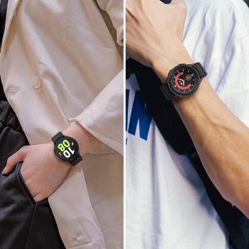 أساور HITZEE متوافقة مع Samsung Galaxy Watch 6/5/4 Band 40mm 44mm/Watch 6 Classic Band 43mm 47mm/Watch 5 Pro 45mm/Watch 4 Classic، حزام رياضي مغناطيسي من السيليكون 20 مم للنساء والرجال، أسود in Kuwait