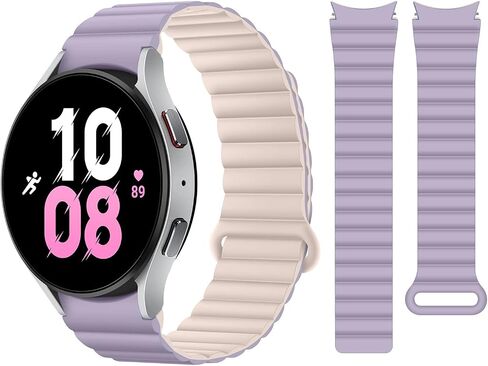 أساور HITZEE متوافقة مع Samsung Galaxy Watch 6/5/4 Band 40mm 44mm/Watch 6 Classic Band 43mm 47mm/Watch 5 Pro 45mm/Watch 4 Classic، حزام رياضي مغناطيسي من السيليكون 20 مم للنساء والرجال، أسود in Kuwait