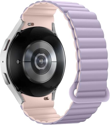 أساور HITZEE متوافقة مع Samsung Galaxy Watch 6/5/4 Band 40mm 44mm/Watch 6 Classic Band 43mm 47mm/Watch 5 Pro 45mm/Watch 4 Classic، حزام رياضي مغناطيسي من السيليكون 20 مم للنساء والرجال، أسود in Kuwait