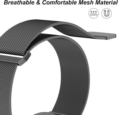 Mugust سوار مغناطيسي من الفولاذ المقاوم للصدأ متوافق مع Apple Watch Band Series 9 8 7 41mm 45mm / Ultra/Ultra 2 49mm / Series 3 38mm 42mm /Series 6 5 4 SE 40mm 44mm، سوار معصم شبكي معدني بديل لسوار iWatch للنساء والرجال in Kuwait