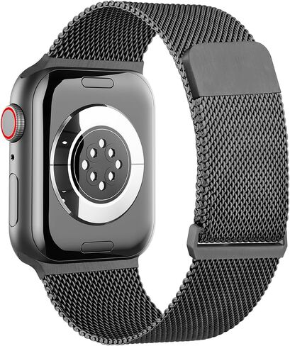 Mugust سوار مغناطيسي من الفولاذ المقاوم للصدأ متوافق مع Apple Watch Band Series 9 8 7 41mm 45mm / Ultra/Ultra 2 49mm / Series 3 38mm 42mm /Series 6 5 4 SE 40mm 44mm، سوار معصم شبكي معدني بديل لسوار iWatch للنساء والرجال in Kuwait