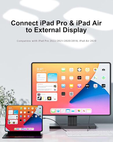 كابل Fastdot USB C إلى HDMI بطول 6 أقدام/1.8 متر (4K@30 هرتز)، كابل HDMI متوافق مع Thunderbolt 3 USB من النوع C متوافق مع MacBook Pro MacBook Air iPad Pro iMac ChromeBook Pixel in Kuwait