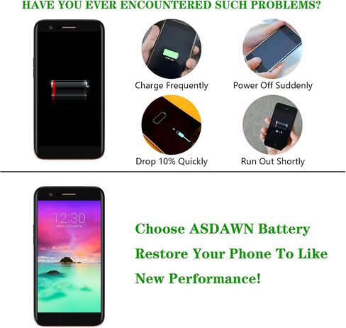 ASDAWN for LG K10 Battery Replacement, LG BL-45A1H Battery for LG Premier LTE L61AL, LG K10 Premier L62VL, LG K420N K430N K425 K428 K428SG MS428 F670L F670K F670S Q10 in Saudi Arabia