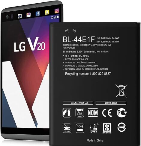 بطارية Soseeiu LG V20، (𝟮𝟬𝟮𝟰 𝗡𝗲𝘄 𝗨𝗽𝗴𝗿𝗮𝗱𝗲𝗱) بطارية بديلة لجهاز LG V20 BL-44E1F H910 H918 LS997 US996 VS995,Stylo 3/Stylo 3 بالإضافة إلى بطارية احتياطية 3200 مللي أمبير في الساعة 3.85 فولت/12.3 وات في الساعة in Saudi Arabia
