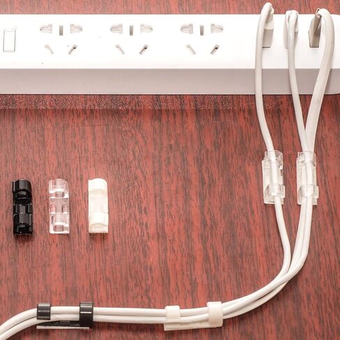 مشابك الكابلات - منظم كابل إيثرنت Cat 6 - مدير سلك الكمبيوتر - حل نظام إدارة سلك الشحن المكتبي - حامل سلك الحائط مرتب، 50 حزمة - شفاف in Saudi Arabia