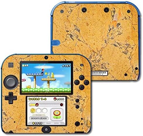 MightySkins Skin Compatible With Nintendo 2DS - Saffron Marble | Protective, Durable, and Unique Vinyl Decal wrap cover | Easy To Apply, Remove, and Change Styles | Made in the USA in Saudi Arabia