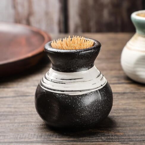 مجموعة موزع حامل أعواد الأسنان المكونة من 4 قطع حاوية أعواد الأسنان السيراميكية وحامل أعواد الأسنان لتزيين حفلات العشاء أو التجمعات الأخرى (4 قطع) in Kuwait