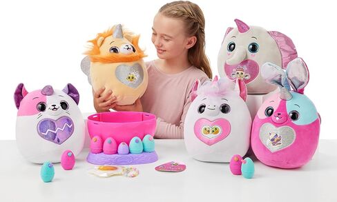Rainbocorns Eggzania Surprise Mania Series 1 (Kitten) by ZURU, Collectible Plush Stuffed Animal, 5 Mini Eggs, Stickers, DIY Jewelry, Slime, Ages 3+ for Girls, Children in Kuwait