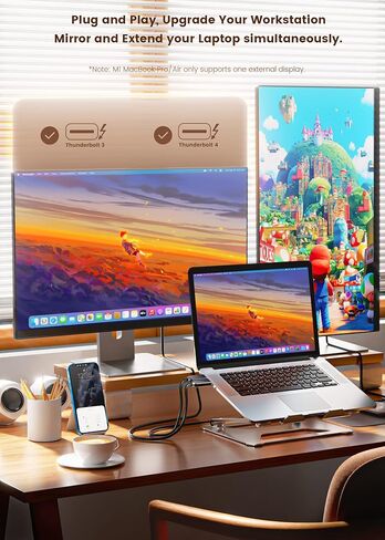 FOINNEX USB to DVI 6.6FT, USB C to DVI Cable, 4K@30Hz Type-C to DVI-D Adapter Compatible with Thunderbolt 3/4 for MacBook Pro/Air, Surface Book 2, Dell XPS 13, Galaxy S10, Pixelbook and More in Kuwait