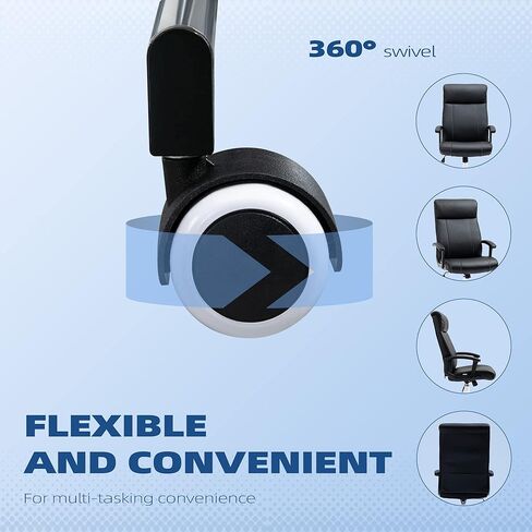 Vinsetto Executive Office Chair, PU Leather Computer Chair with 360 Degree Swivel Wheels, Adjustable Height, Tilt Function, Black in Kuwait