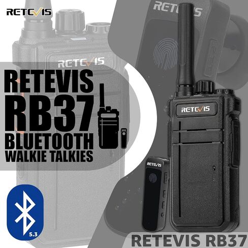 Retevis RB37 New Version,Bluetooth Walkie Talkies for Adults,Two Way Radio with Earpiece,VOX,2000mAh,Type-c,Wireless Walkie Talkies (1 Pack) in Saudi Arabia