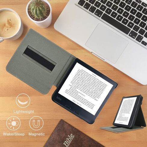 DMLuna Case for Kobo Libra 2 7" 2021 Release, Ultra Slim Lightweight Folio Stand Premium PU Leather Protective Cover with Auto Sleep/Wake Function, Rose Gold in Kuwait