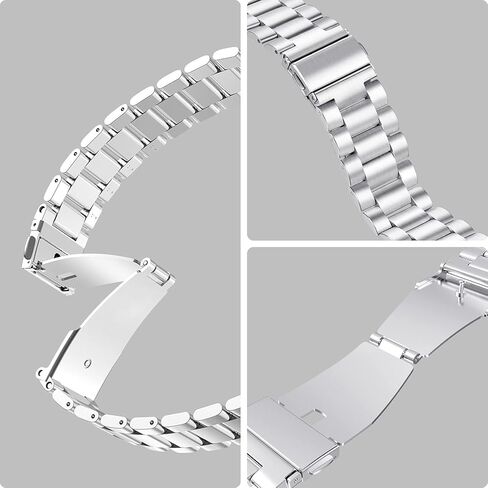 أحزمة لساعة Samsung Galaxy Watch 6 Classic 47mm/43mm، وWatch 6 40/44mm، وGalaxy Watch 5 40/44/45mm، وGalaxy Watch 4 40/44/42/46mm، وGalaxy Watch 6/5/4 بسوار للرجال والنساء من الفولاذ المعدني حزام العصابات in Kuwait