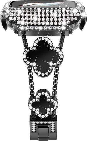 Surace متوافق مع أحزمة ساعة Apple الذهبية مقاس 40 مم للنساء، حزام معصم معدني من الفولاذ المقاوم للصدأ من الفولاذ المقاوم للصدأ الماسي والمجوهرات مع حافظة واقية من البولي كربونات اللامعة لسلسلة iWatch 6/5/4 SE، ذهبي/قوس قزح in Kuwait