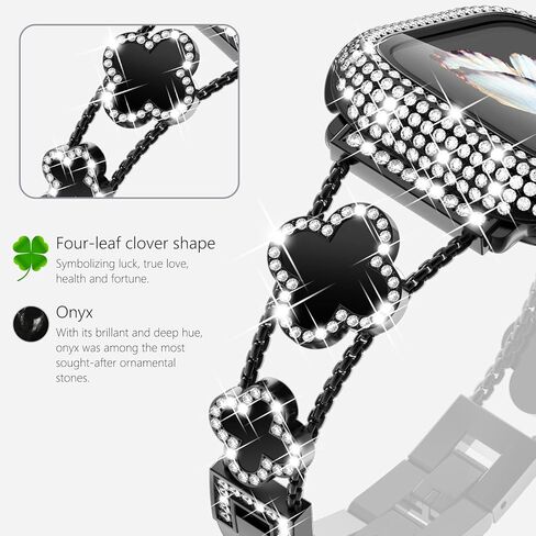 Surace متوافق مع أحزمة ساعة Apple الذهبية مقاس 40 مم للنساء، حزام معصم معدني من الفولاذ المقاوم للصدأ من الفولاذ المقاوم للصدأ الماسي والمجوهرات مع حافظة واقية من البولي كربونات اللامعة لسلسلة iWatch 6/5/4 SE، ذهبي/قوس قزح in Kuwait