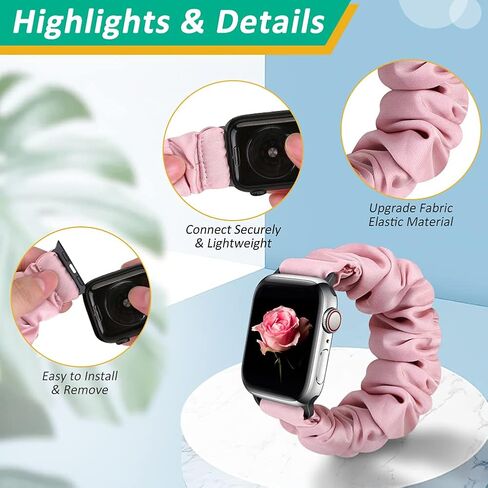 Fimpressiont 10 Packs Compatible with Apple Watch Bands Scrunchies 38mm 40mm 41mm 42mm 44mm 45mm 49mm Women Girls Cute Pattern Fabric Wristbands Straps Band for iWatch Ultra/Ultra 2 Series 9/8/7/6/5/4/3/2/1/SE in Saudi Arabia