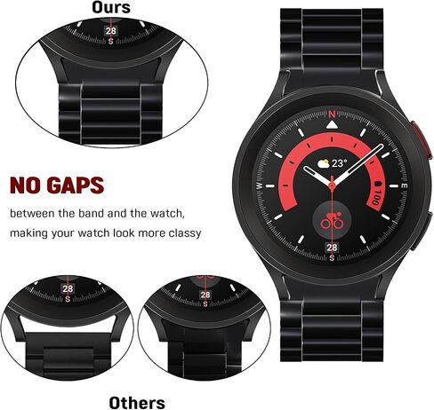 Compatible with Samsung Galaxy Watch 6 Classic Bands 47/43/44/40mm, for Galaxy Watch 5 Pro Band 45/40/44mm No Gap Band, Business Solid Stainless Steel Band for Galaxy Watch 4 Band Classic 46/42/44mm in Saudi Arabia