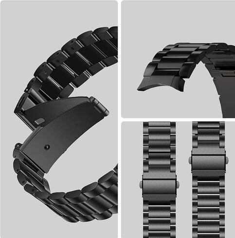 Compatible with Samsung Galaxy Watch 6 Classic Bands 47/43/44/40mm, for Galaxy Watch 5 Pro Band 45/40/44mm No Gap Band, Business Solid Stainless Steel Band for Galaxy Watch 4 Band Classic 46/42/44mm in Saudi Arabia