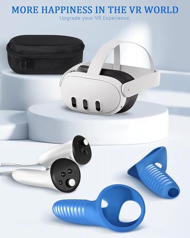 غطاء مقابض وحدة التحكم Colelulu متوافق مع ملحقات Meta/Oculus Quest 3، أشرطة تحكم سيليكون VR مع غطاءين لعصا التحكم غير قابلة للانزلاق، حماية فعالة لجهاز التحكم الخاص بك، زوج واحد (رمادي) in Kuwait