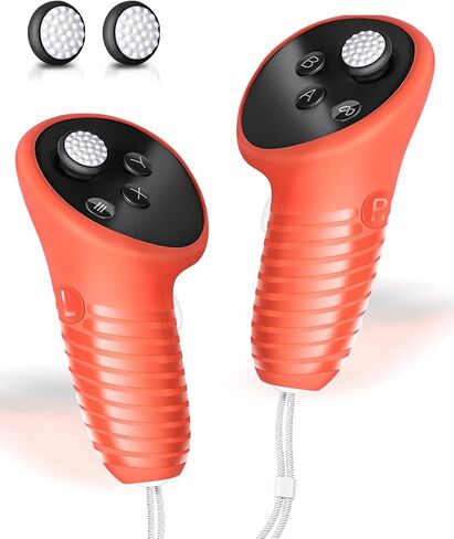 غطاء مقابض وحدة التحكم Colelulu متوافق مع ملحقات Meta/Oculus Quest 3، أشرطة تحكم سيليكون VR مع غطاءين لعصا التحكم غير قابلة للانزلاق، حماية فعالة لجهاز التحكم الخاص بك، زوج واحد (رمادي) in Kuwait