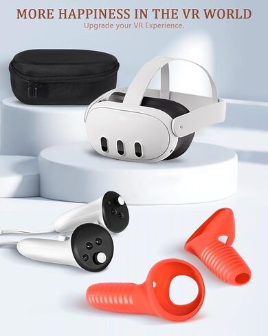 غطاء مقابض وحدة التحكم Colelulu متوافق مع ملحقات Meta/Oculus Quest 3، أشرطة تحكم سيليكون VR مع غطاءين لعصا التحكم غير قابلة للانزلاق، حماية فعالة لجهاز التحكم الخاص بك، زوج واحد (رمادي) in Kuwait