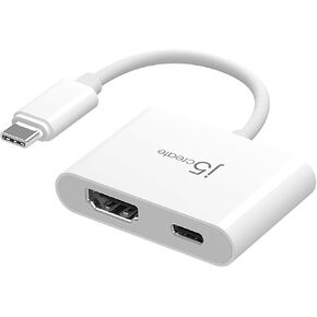 j5create USB-C to 4K HDMI Adapter with Power Delivery, Supports 4K UHD Video, Passthrough Power up to 100W for Connected Devices, Compatible with MacBook, iPad, Smartphone, Laptop (JCA152) in Saudi Arabia