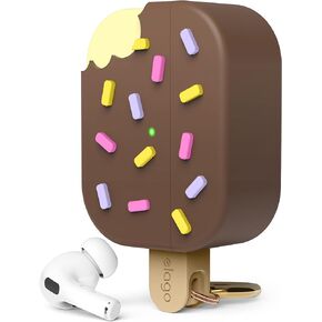 حافظة Elago Ice Cream متوافقة مع غطاء حافظة AirPods Pro الجيل الثاني - متوافقة مع حافظة AirPods Pro 2، تتضمن حلقة تثبيت، تدعم الشحن اللاسلكي، حماية كاملة (بلوبيت) in Kuwait