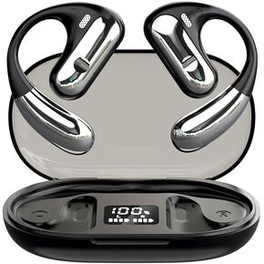 سماعات أذن مفتوحة لتوصيل الهواء، سماعات رأس بلوتوث لاسلكية مع حافظة شحن شاشة رقمية، سماعات رأس رياضية وقت اللعب لمدة 40 ساعة مع خطافات أذن للتمرين والقيادة والمشي مع iPhone Android in Kuwait