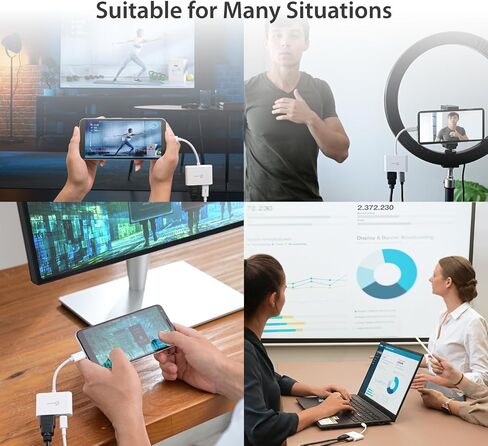محول j5create USB-C إلى 4K HDMI مع توصيل الطاقة، يدعم فيديو 4K UHD، طاقة مرور تصل إلى 100 واط للأجهزة المتصلة، متوافق مع MacBook وiPad والهواتف الذكية والكمبيوتر المحمول (JCA152) in Saudi Arabia