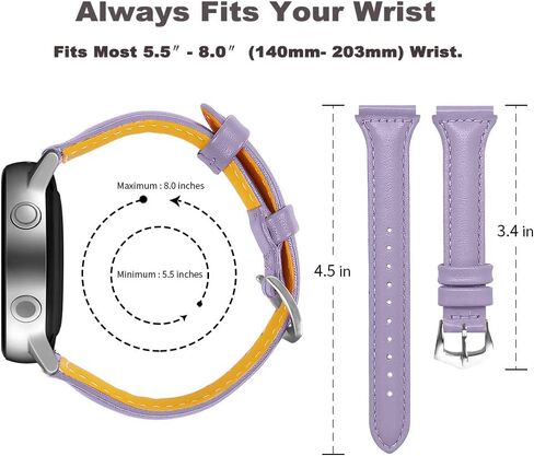 JOYOZY Leather Band Compatible with Galaxy Watch 6/7/5/4/Active2 40mm44mm in Kuwait