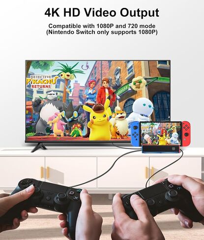 محطة إرساء تلفزيون للتبديل، قاعدة توصيل OLED محمولة مع محول HDMI 4K/1080P ومنفذ USB، بديل لمنصة التبديل الرسمية in Saudi Arabia