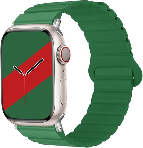 سوار ساعة PERFUMEORANGO 22 مم متوافق مع iWatch Bands 38-45 مم متوافق مع iWatch Series 8/7/6/5/4 حزام ساعة 22 مم Samsung/Huawei/Garmin حزام ساعة مغناطيسي من السيليكون مزدوج الجوانب للنساء والرجال in Kuwait