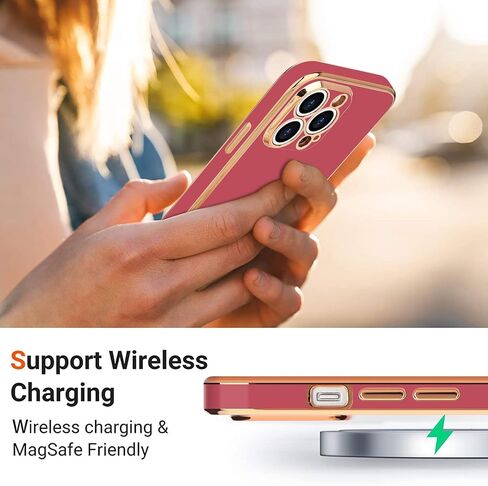 حافظة Teageo لهاتف iPhone 13 Pro للنساء والبنات اللطيفة على شكل قلب فاخر مطلي بطبقة لامعة ناعمة وغطاء خلفي مرتفع لحماية الكاميرا الكاملة من السيليكون المقاوم للصدمات لهاتف iPhone 13 Pro، أسود in Kuwait