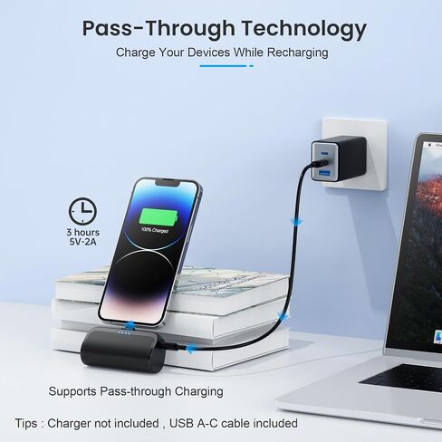 [عبوتان] شاحن محمول لهاتف iPhone، بنك طاقة صغير 5200 مللي أمبير في الساعة 20 وات PD للشحن السريع، شاحن هاتف محمول متوافق مع iPhone 14/14 Pro Max/13/13 Pro Max/12/12 Mini/11Pro/XS Max/XR/ 8/7/6 in Saudi Arabia
