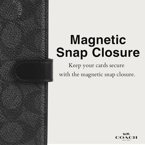 Coach Signature Canvas Two Piece Detachable Wallet Folio iPhone 15 Pro Case, Compatible with Wireless Charging - Signature Charcoal in Saudi Arabia