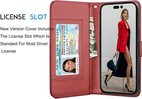 Tekcoo Wallet Case Compatible with iPhone 15 Pro Max (6.7 inch) 2023 Luxury ID Cash Credit Card Slots Holder Carrying Pouch Folio Flip PU Leather Cover [Detachable Magnetic Hard Case] Strap [Black] in Kuwait