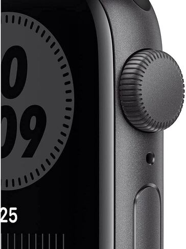 Apple Watch Nike SE (نظام تحديد المواقع العالمي (GPS)، مقاس 40 ملم) من الألومنيوم باللون الرمادي الفلكي مع حزام Nike الرياضي بلون فحمي/أسود (تم تجديده) in Kuwait