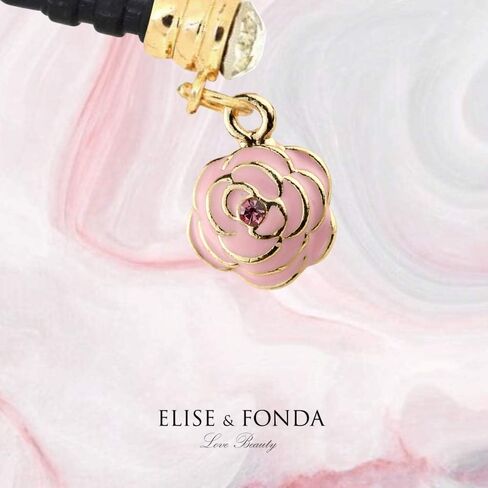 EIISE & FONDA Little Pink Rose Flower Pendant Cell Phone Dust Plug Charm For iPhone samsung huawei ipad ipod Android phone with 3.5mm earphone jack EP020 in Kuwait