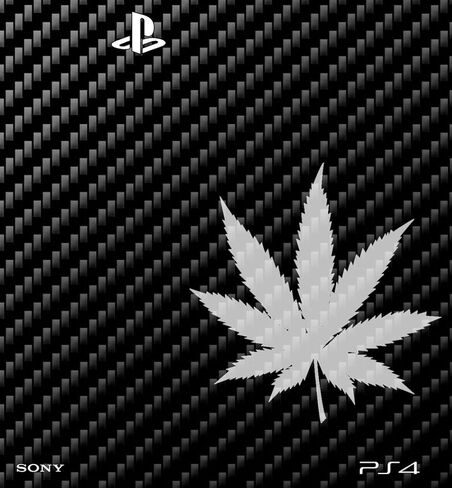 Skin Ps4 Old - Carbon Fiber Marijuana - غطاء لاصق إصدار محدود ADESIVA Playstation 4 Slim Sony Bundle in Kuwait