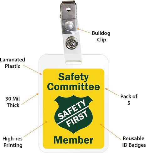 SmartSign "Certified Forklift Driver Badge - Write Own Name & Department" Reusable ID Badge with Bulldog Clip | 3" x 2.125" in Saudi Arabia