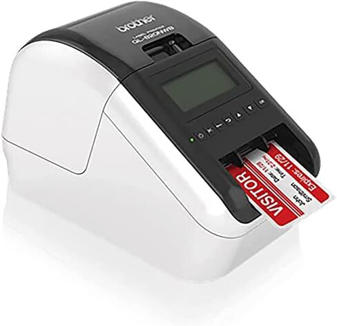 طابعة ملصقات احترافية فائقة المرونة من Brother QL-820NWB - واي فاي، إيثرنت وبلوتوث - 110 ملصق في الدقيقة، 300 × 600 نقطة في البوصة، قاطع تلقائي، تتضمن لفة واحدة من 400 ملصق عنوان، Tillsiy in Kuwait